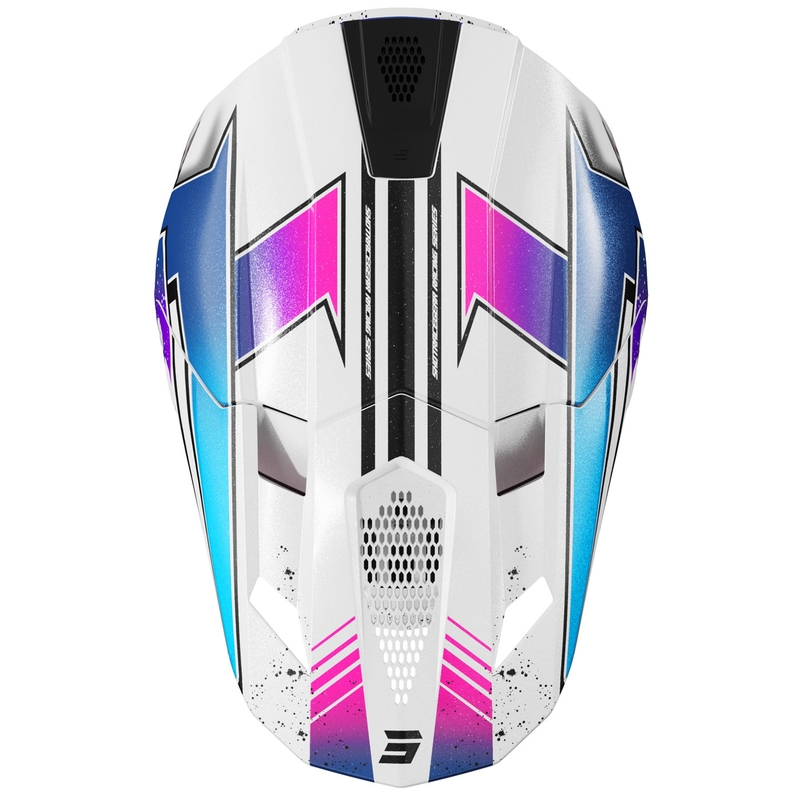 Motocrosshelm Shot Lite Racing parelwit-roze