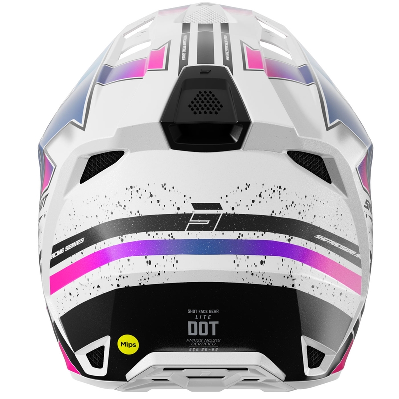 Motocrosshelm Shot Lite Racing parelwit-roze