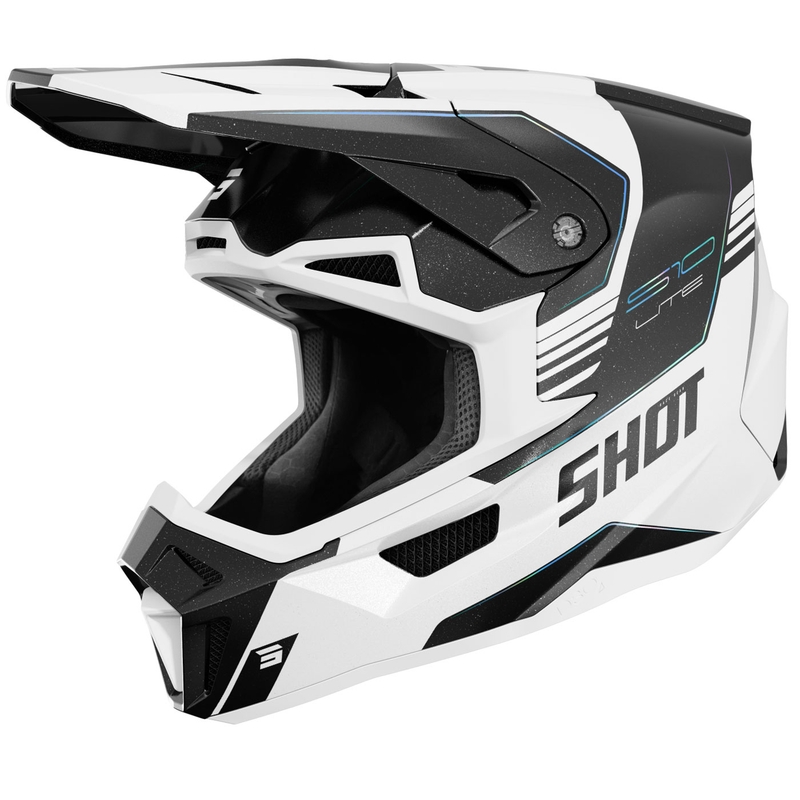 Motocrosshelm Shot Lite S10 holografische parel