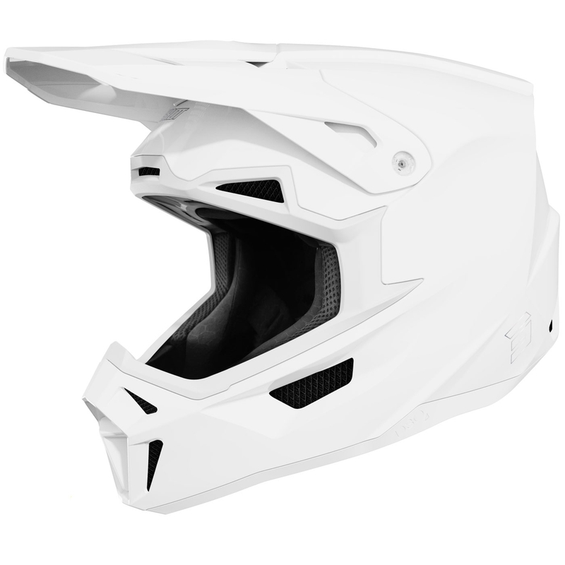 Motocrosshelm Shot Lite Solid glanzend wit