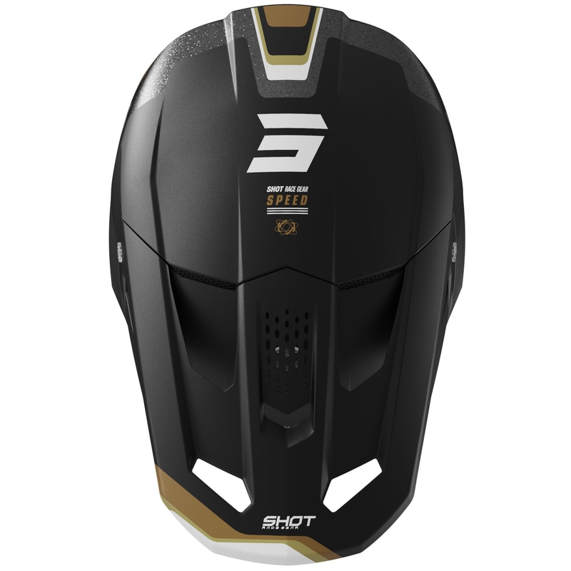 Motocrosshelm Shot Speed Atomic mat goud