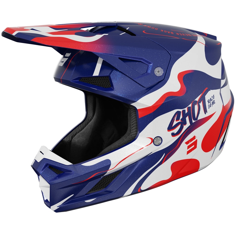 Shot Speed Beast crosshelm parelblauw-rood