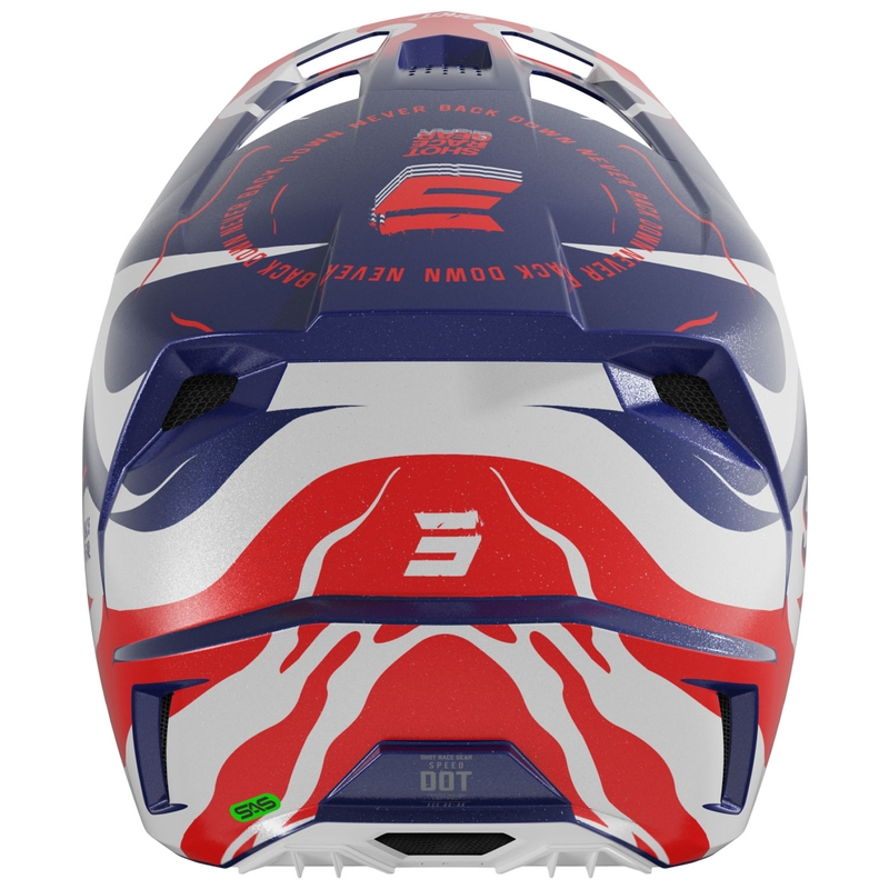 Shot Speed Beast crosshelm parelblauw-rood