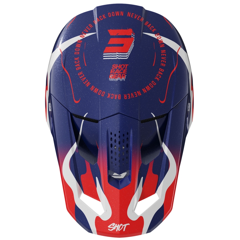 Shot Speed Beast crosshelm parelblauw-rood