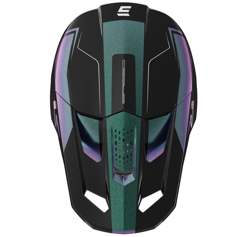 Motocrosshelm Shot Speed Fury glanzende kameleon