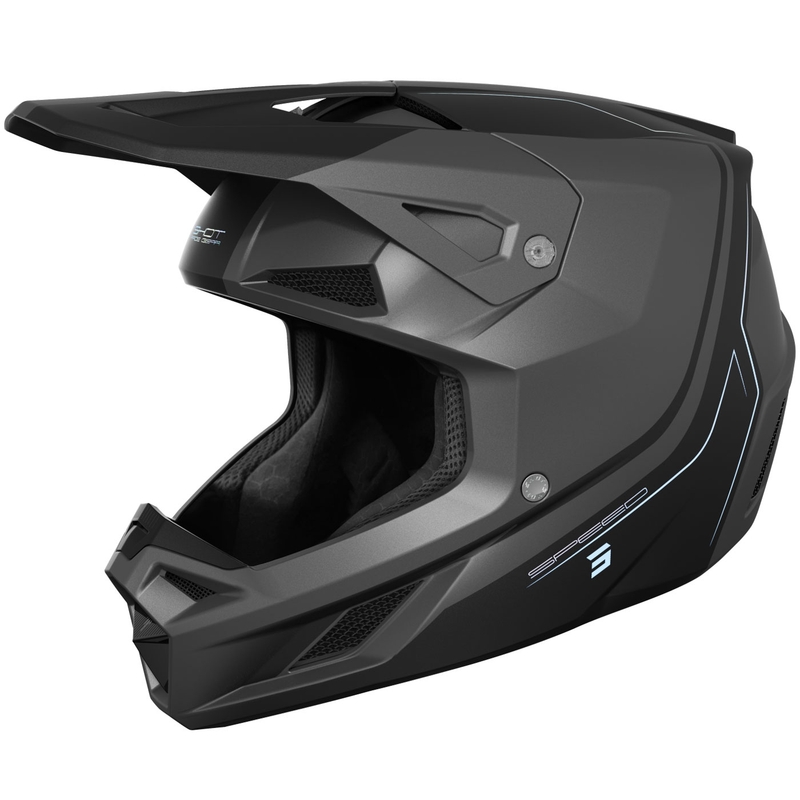 Motocrosshelm Shot Speed Fury mat grijs