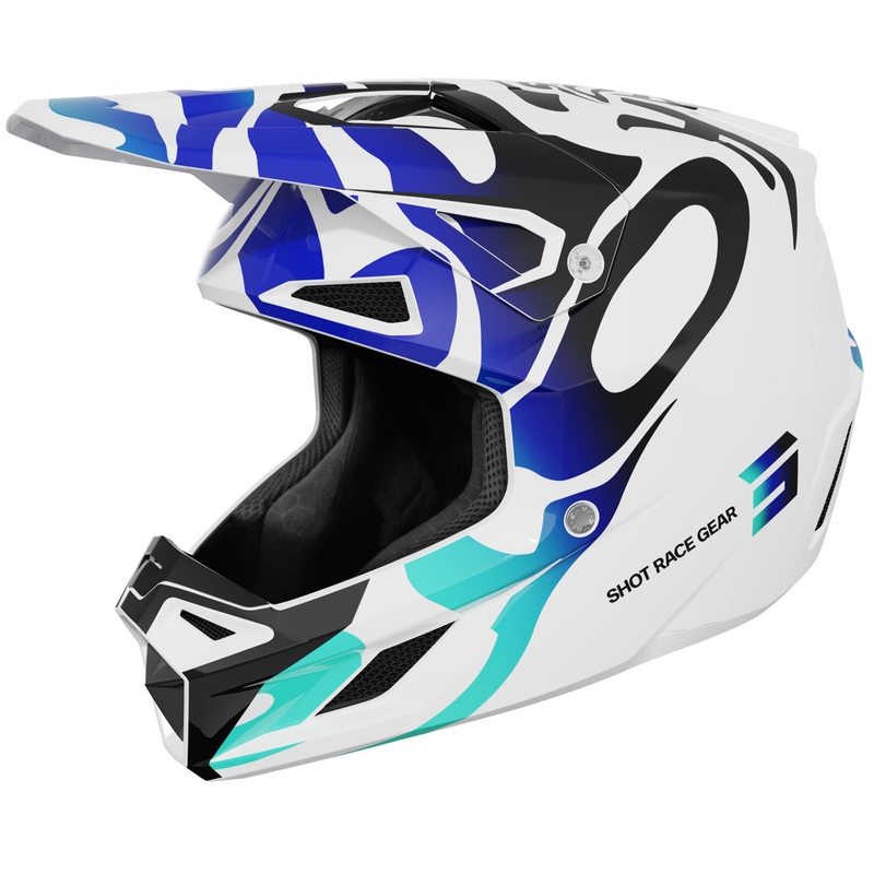 Motocrosshelm Shot Speed Ghost glanzend blauw