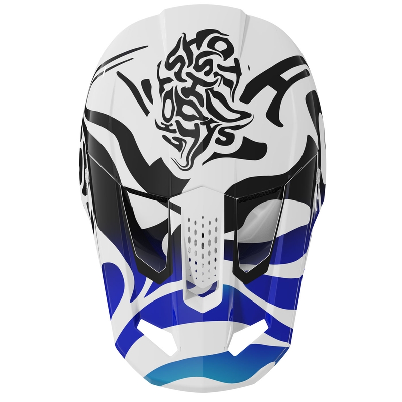 Motocrosshelm Shot Speed Ghost glanzend blauw