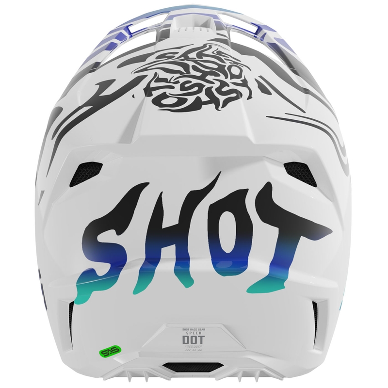 Motocrosshelm Shot Speed Ghost glanzend blauw