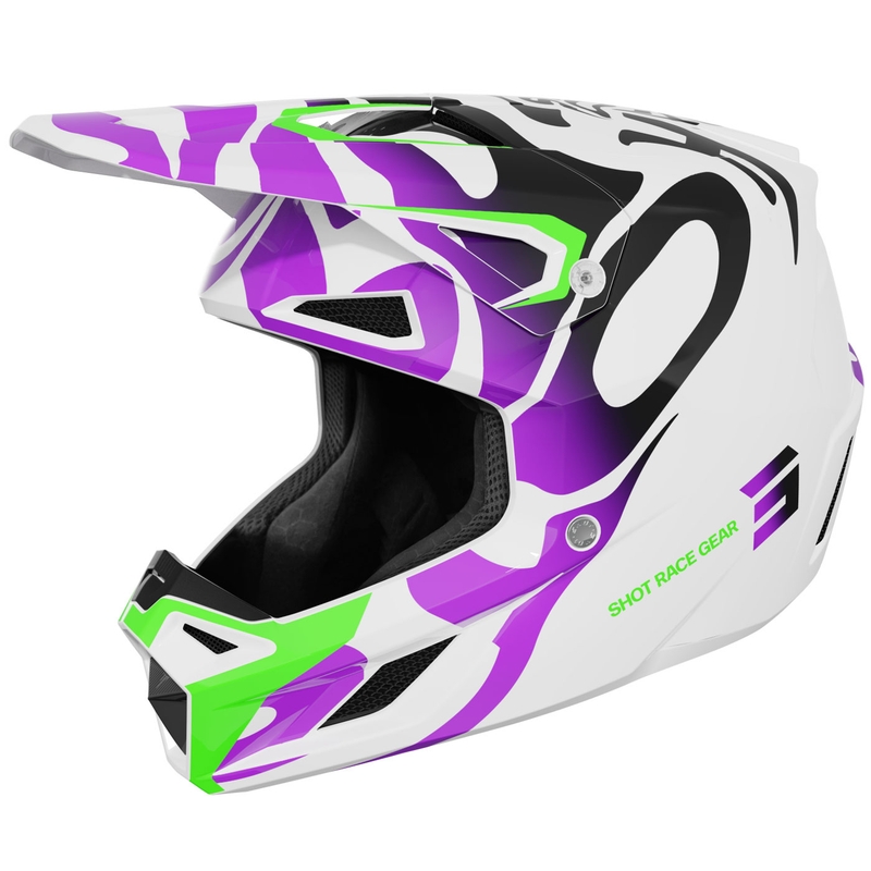 Motocrosshelm Shot Speed Ghost glanzend paars