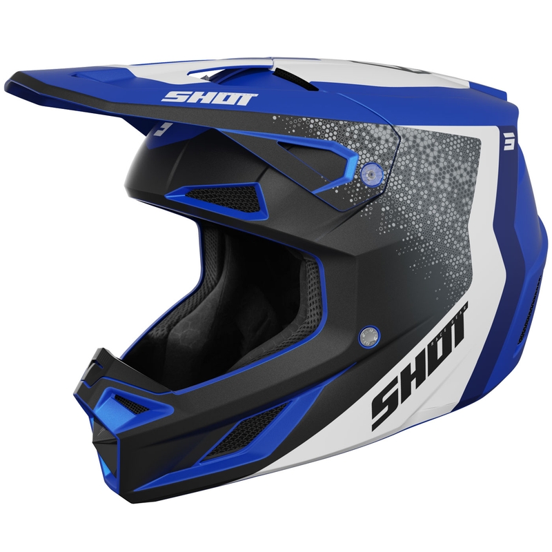 Motocrosshelm Shot Speed Hybrid matblauw