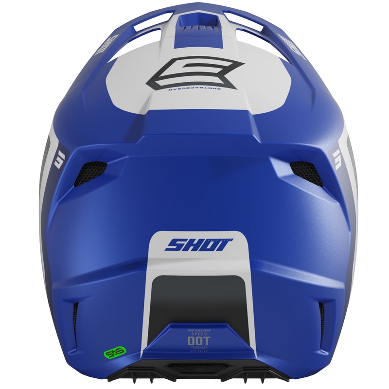 Motocrosshelm Shot Speed Hybrid matblauw