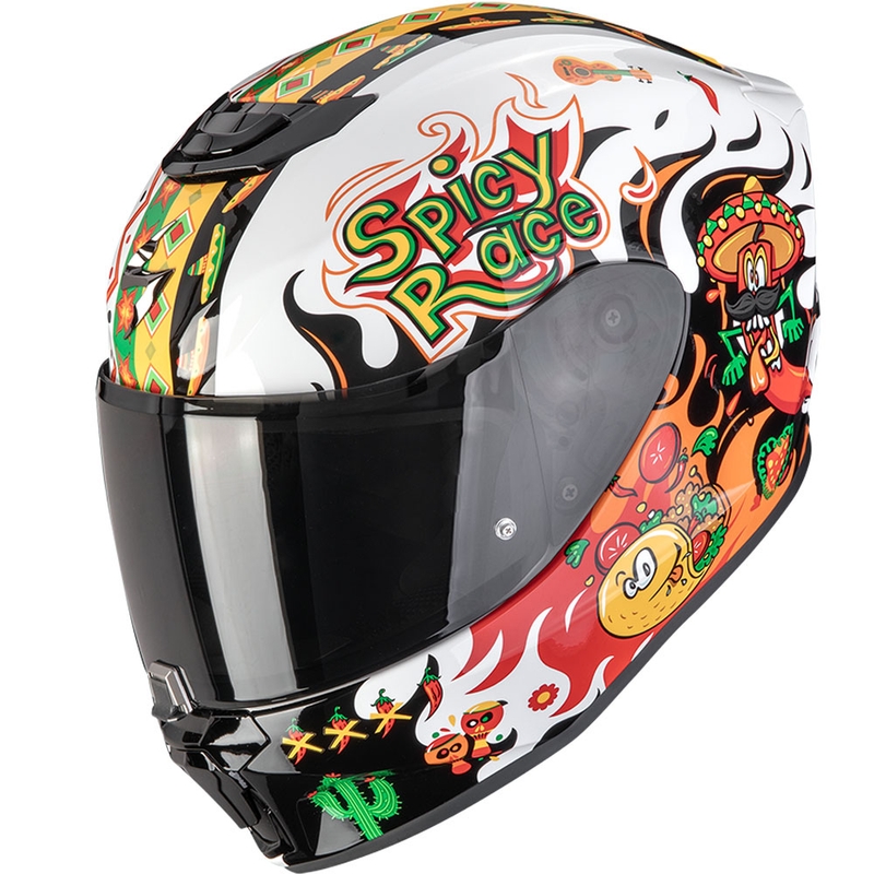 Scorpion EXO-JNR Air Yucatan kindermotorhelm wit-oranje-zwart