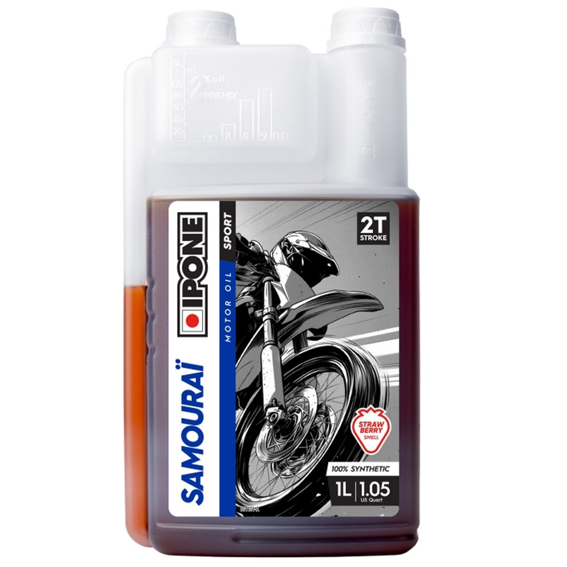 Synthetische motorolie Ipone Samourai Racing 2T 1 l aardbei