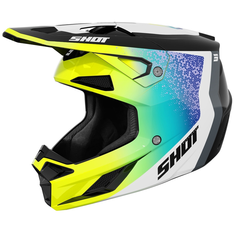 Motocrosshelm Shot Speed Hybrid glanzend fluo geel