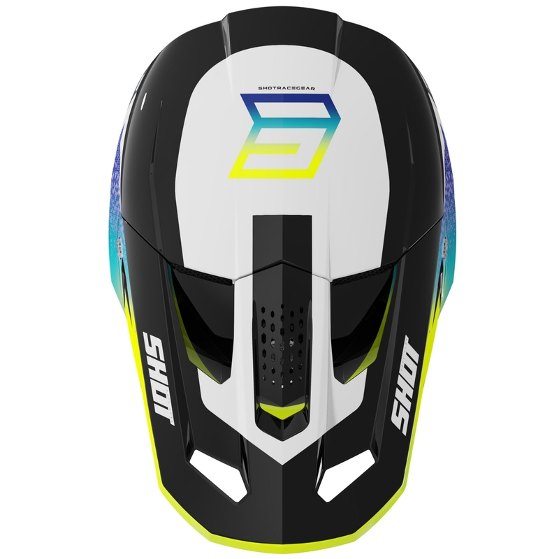 Motocrosshelm Shot Speed Hybrid glanzend fluo geel