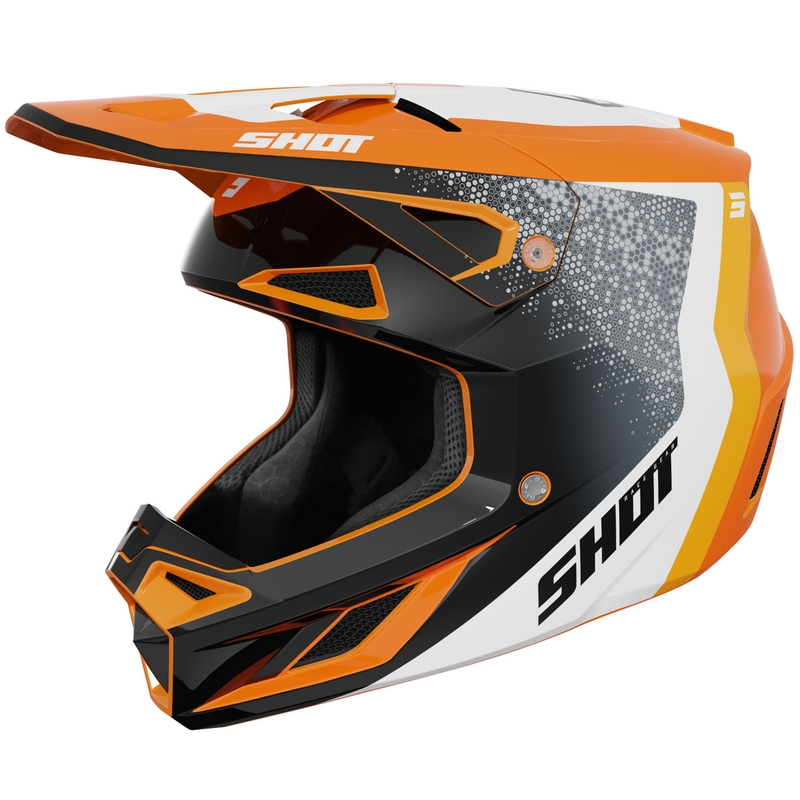 Motocrosshelm Shot Speed Hybrid glanzend oranje