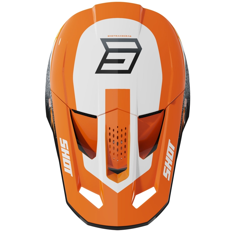 Motocrosshelm Shot Speed Hybrid glanzend oranje