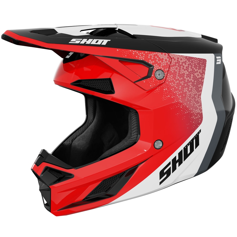 Motocrosshelm Shot Speed Hybrid glanzend rood