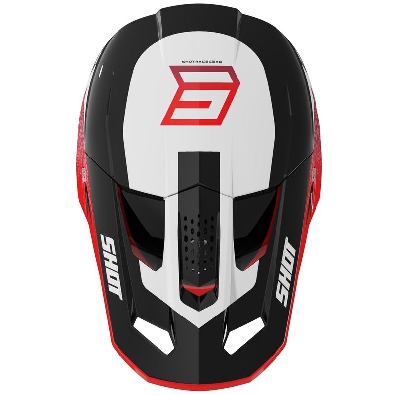 Motocrosshelm Shot Speed Hybrid glanzend rood