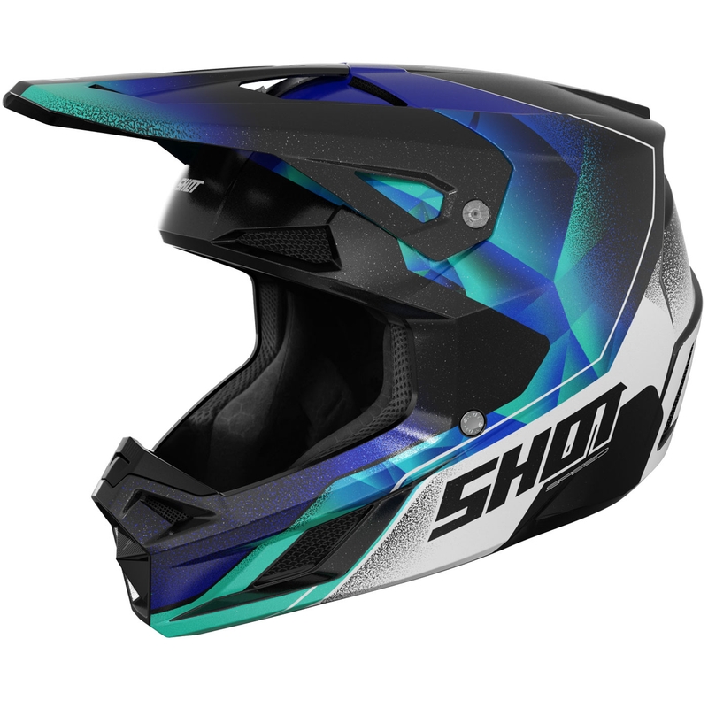 Motocrosshelm Shot Speed Olymp parelblauw