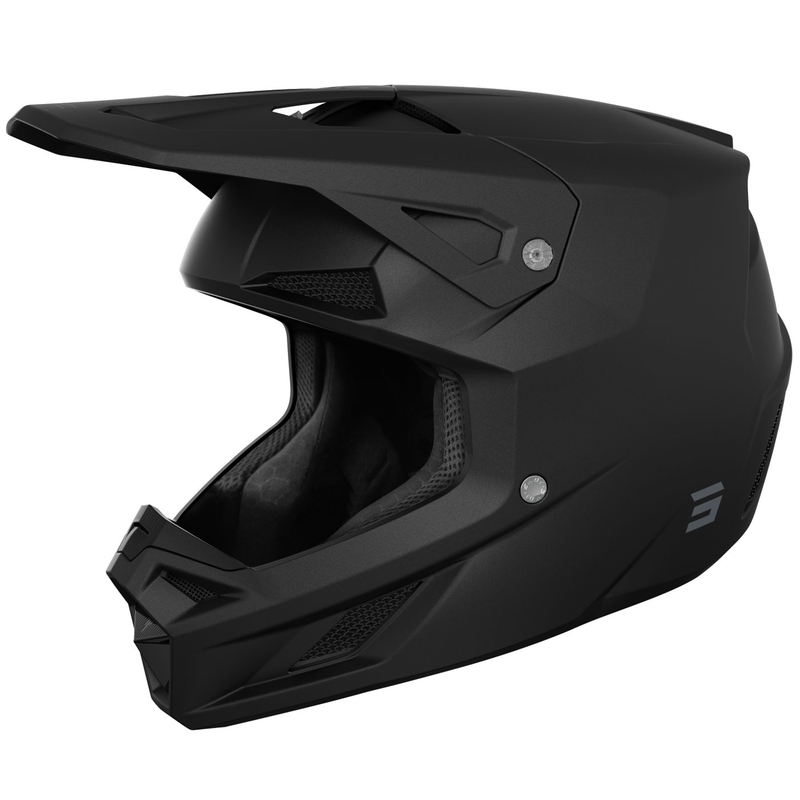 Motocrosshelm Shot Speed Solid mat zwart
