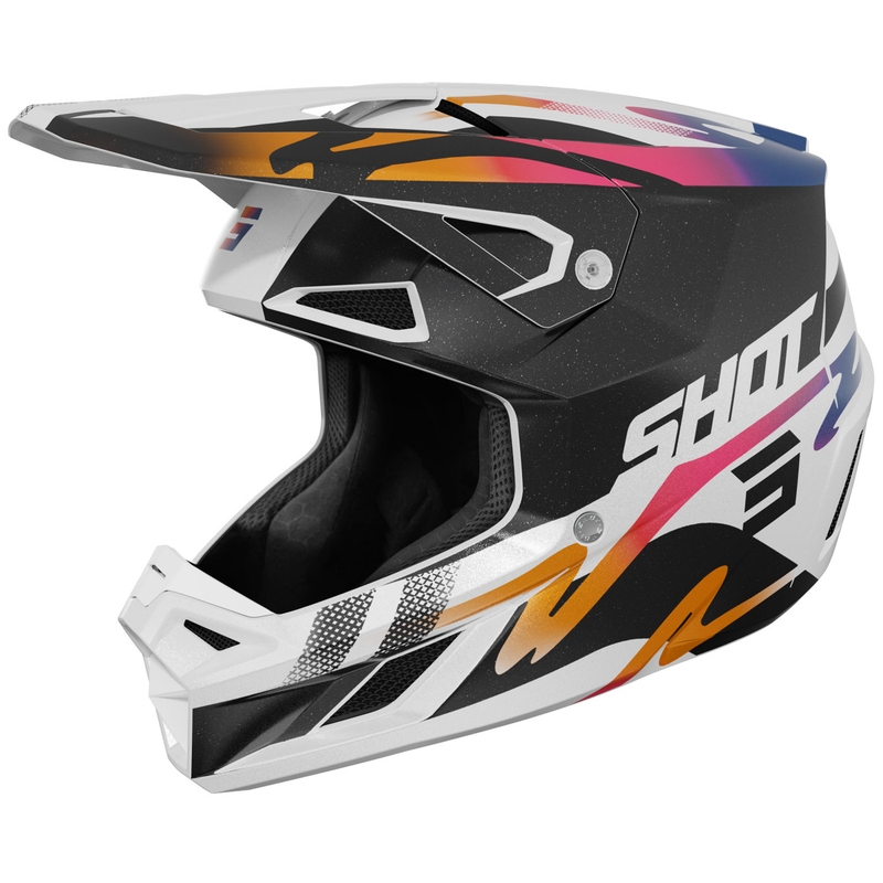 Shot Speed Wave crosshelm parelmoer zwart-wit