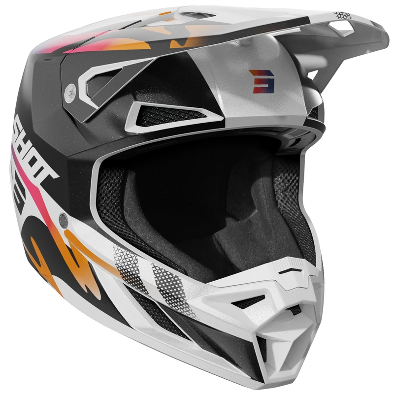Shot Speed Wave crosshelm parelmoer zwart-wit