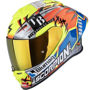 Scorpion EXO-R1 EVO II Air Aron Misano integraal motorhelm zilver-fluo geel-blauw