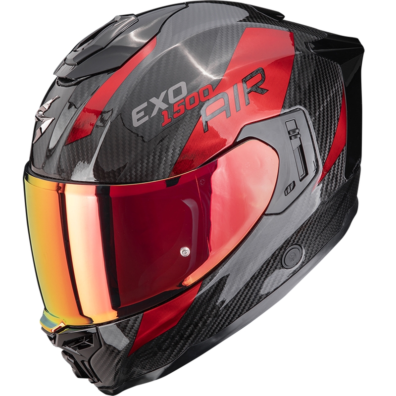 Scorpion EXO-1500 Carbon Air Platted integraal motorhelm zwart-rood