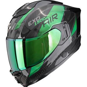 Scorpion EXO-1500 Carbon Air Platted Integraal Motorhelm Zwart-Groen