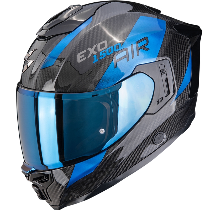 Scorpion EXO-1500 Carbon Air Platted Integraal Motorhelm Zwart-Blauw