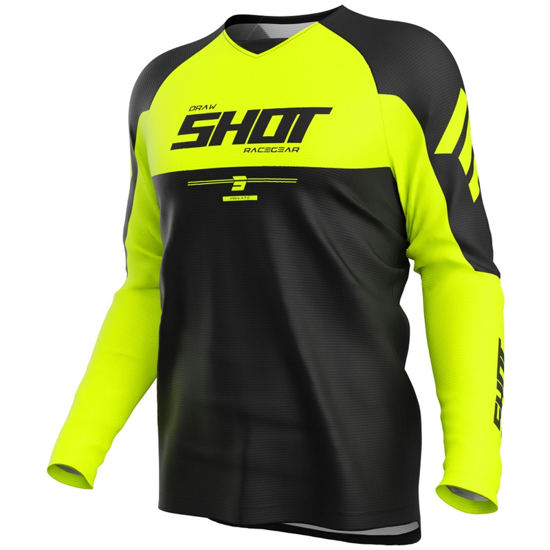 Motocross shirt Shot Draw Private fluo geel