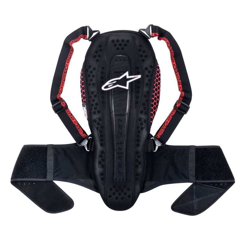 Alpinestars Nucleon KR-2 zwart met rode rugbeschermer