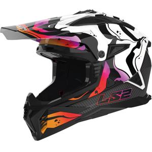 Crosshelm LS2 MX708 Fast II Wash Wit zwart-wit-roze