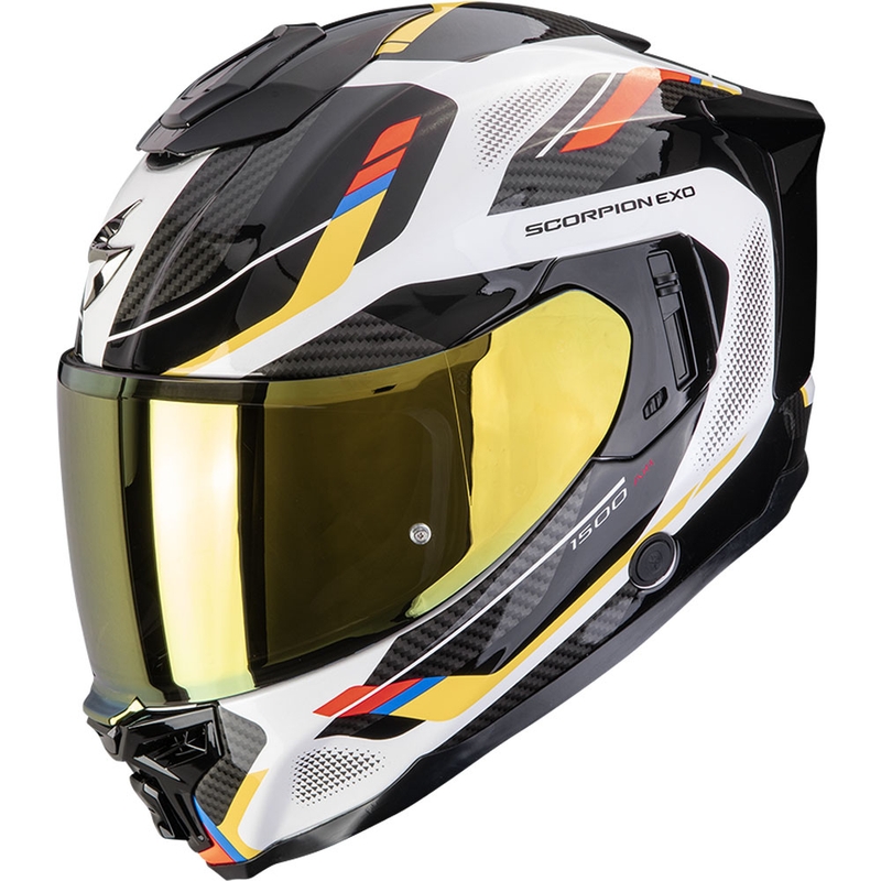 Scorpion EXO-1500 Air Sleek integraal motorhelm wit-blauw-geel