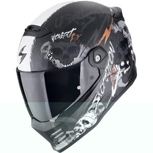 Integraalhelm Scorpion COVERT FX SKULLZ mat zwart-grijs-goud