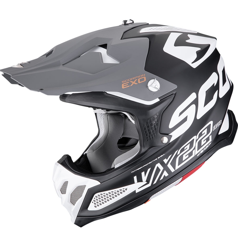 Scorpion VX-22 Air Updown crosshelm zwart-wit-grijs