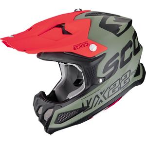 Scorpion VX-22 Air Updown crosshelm matgroen-zwart-rood