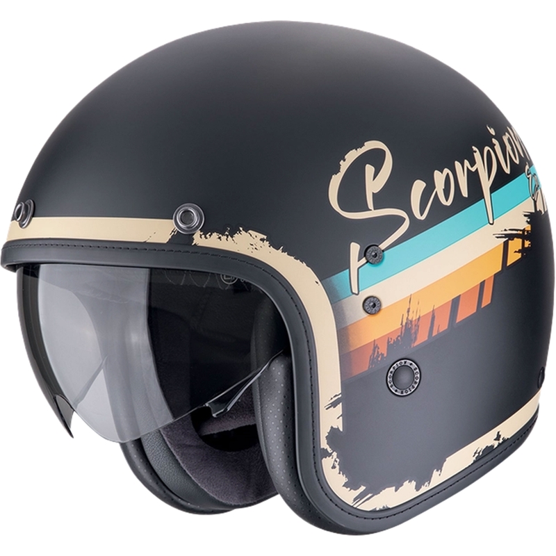 Open motorhelm Scorpion Belfast Evo ADONIS mat zwart-beige