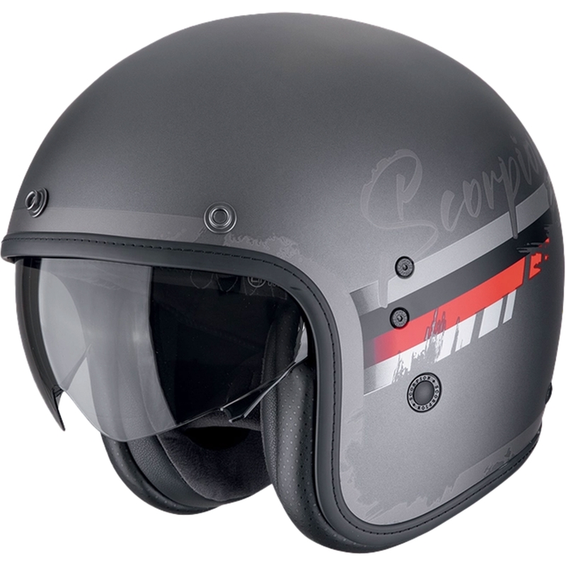 Open motorhelm Scorpion Belfast Evo ADONIS mat zilver-zwart