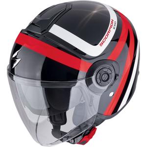 Open motorhelm Scorpion EXO-CITY II RIVA zwart-rood