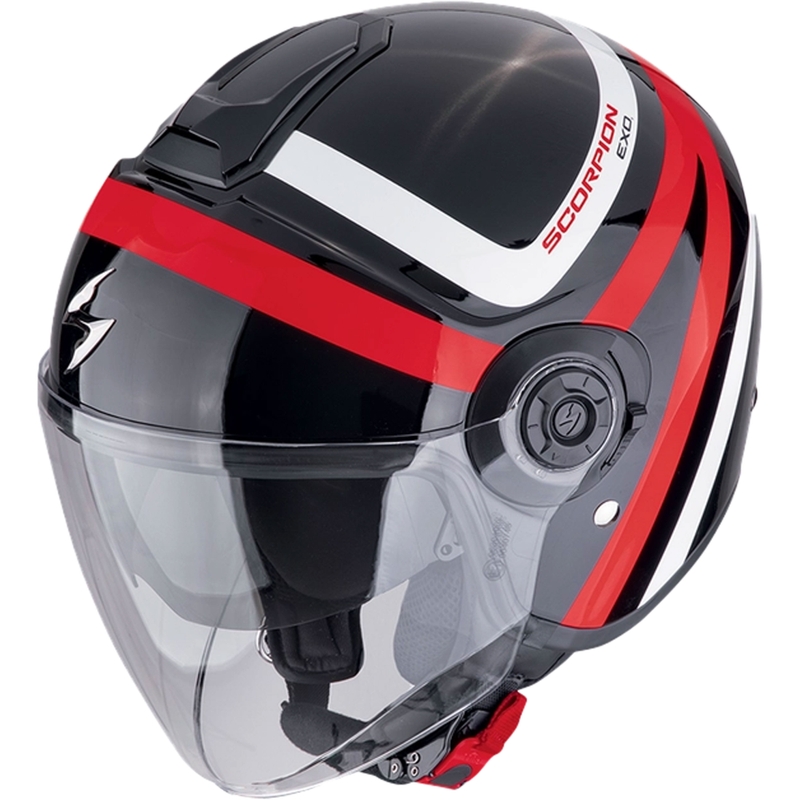 Open motorhelm Scorpion EXO-CITY II RIVA zwart-rood