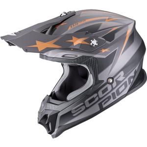 Scorpion VX-16 EVO Air Patriot crosshelm zilver-zwart-koper