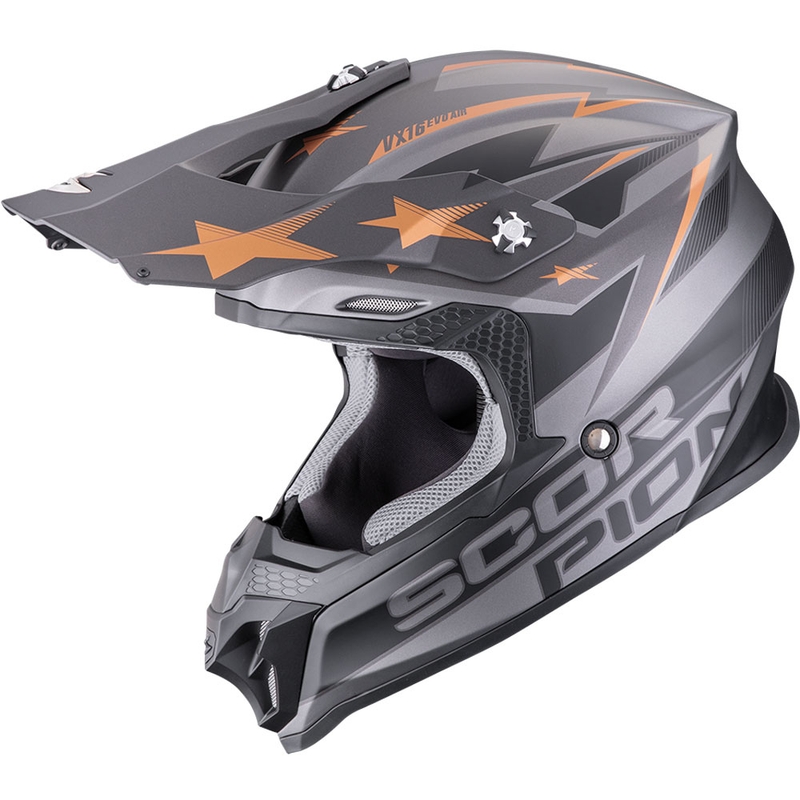 Scorpion VX-16 EVO Air Patriot crosshelm zilver-zwart-koper