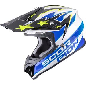 Scorpion VX-16 EVO Air Patriot crosshelm wit-blauw-geel