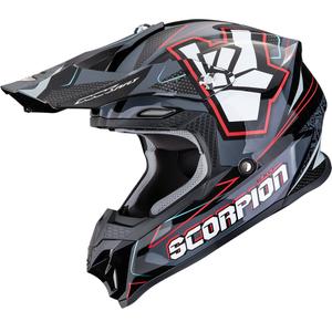 Scorpion VX-16 EVO Air ROK crosshelm zwart-grijs-rood