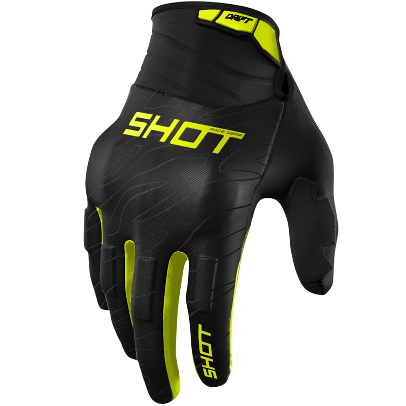 Motocross handschoenen Shot Drift Onyx fluo geel
