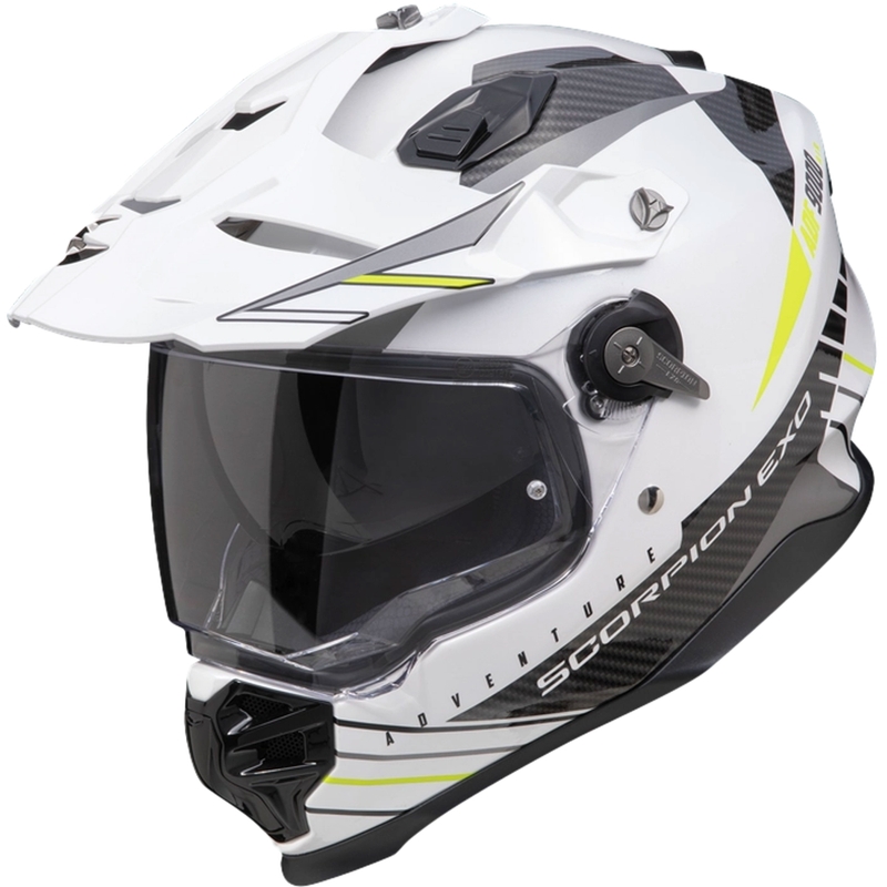 Endurohelm Scorpion ADF-9000 Air Feat wit-zwart-fluogeel uitverkoop