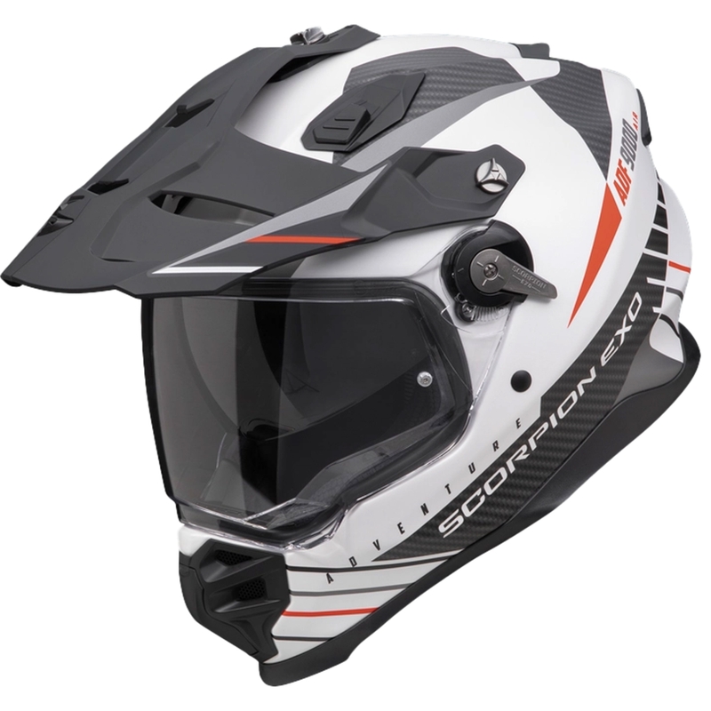 Endurohelm Scorpion ADF-9000 Air Feat mat wit-zwart-rood